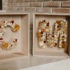 letras de flores preservadas